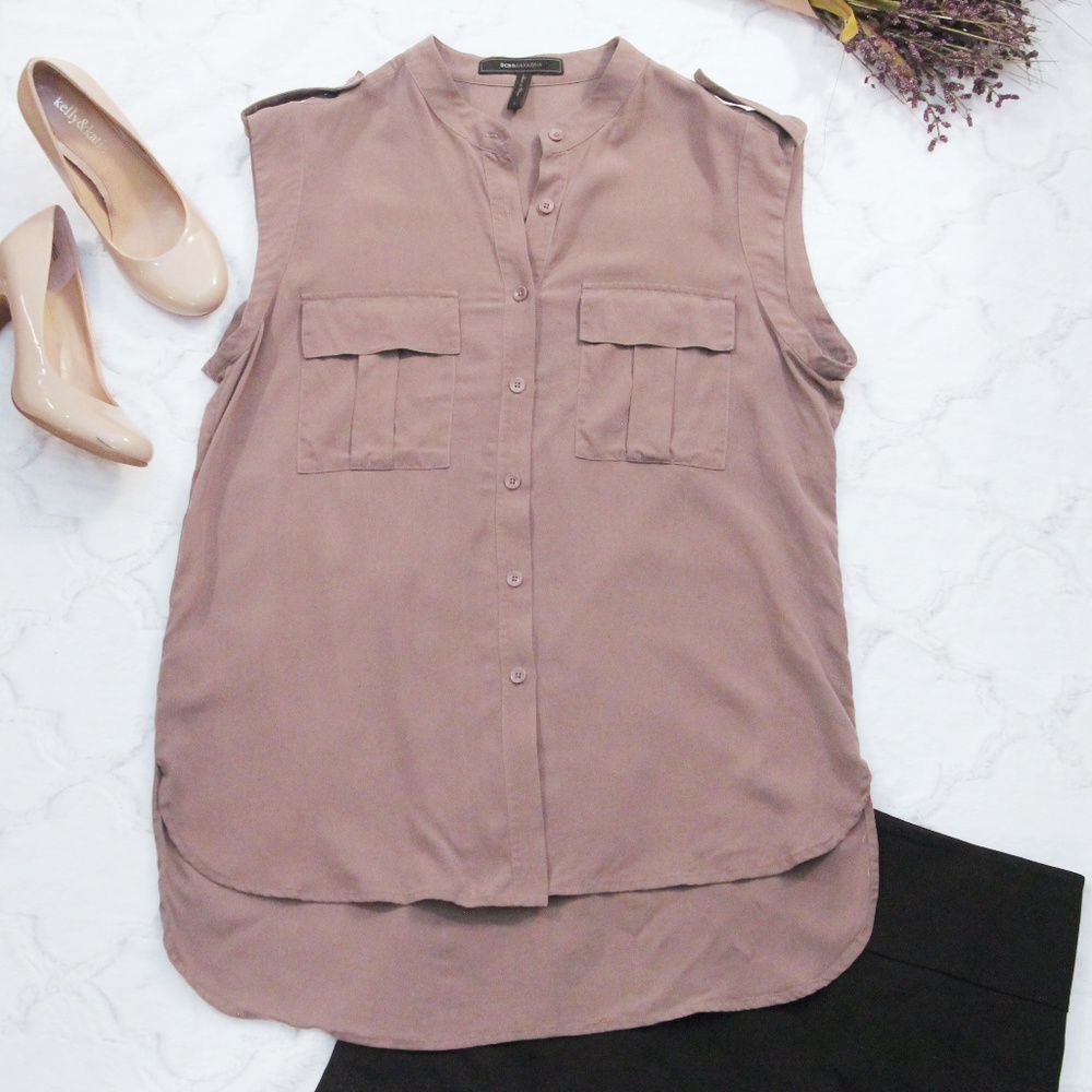 SOLD BCBG Maxazria Jennan Silk Cargo Sleeveless